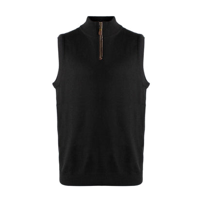 Viyella Zip Mock Neck Sweaters Vest in Extra Fine Merino Wool Available in 6 Colors