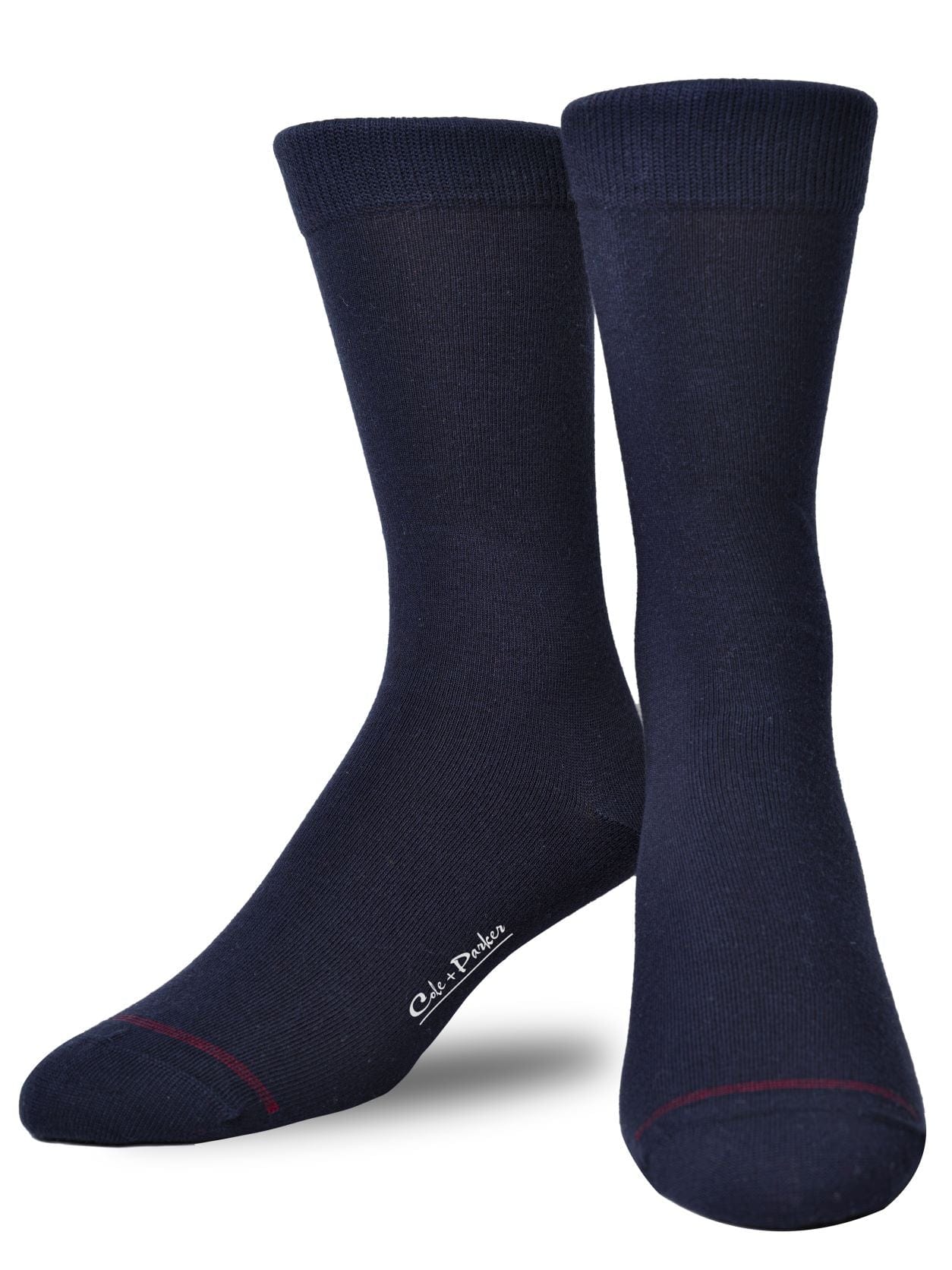 Cole & Parker Men's Solid Navy Blue Crew Socks by Cole and Parker