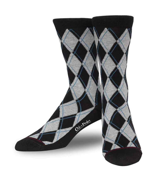 Cole & Parker Mens Argyle Dress Crew Socks at The Abbey Collection