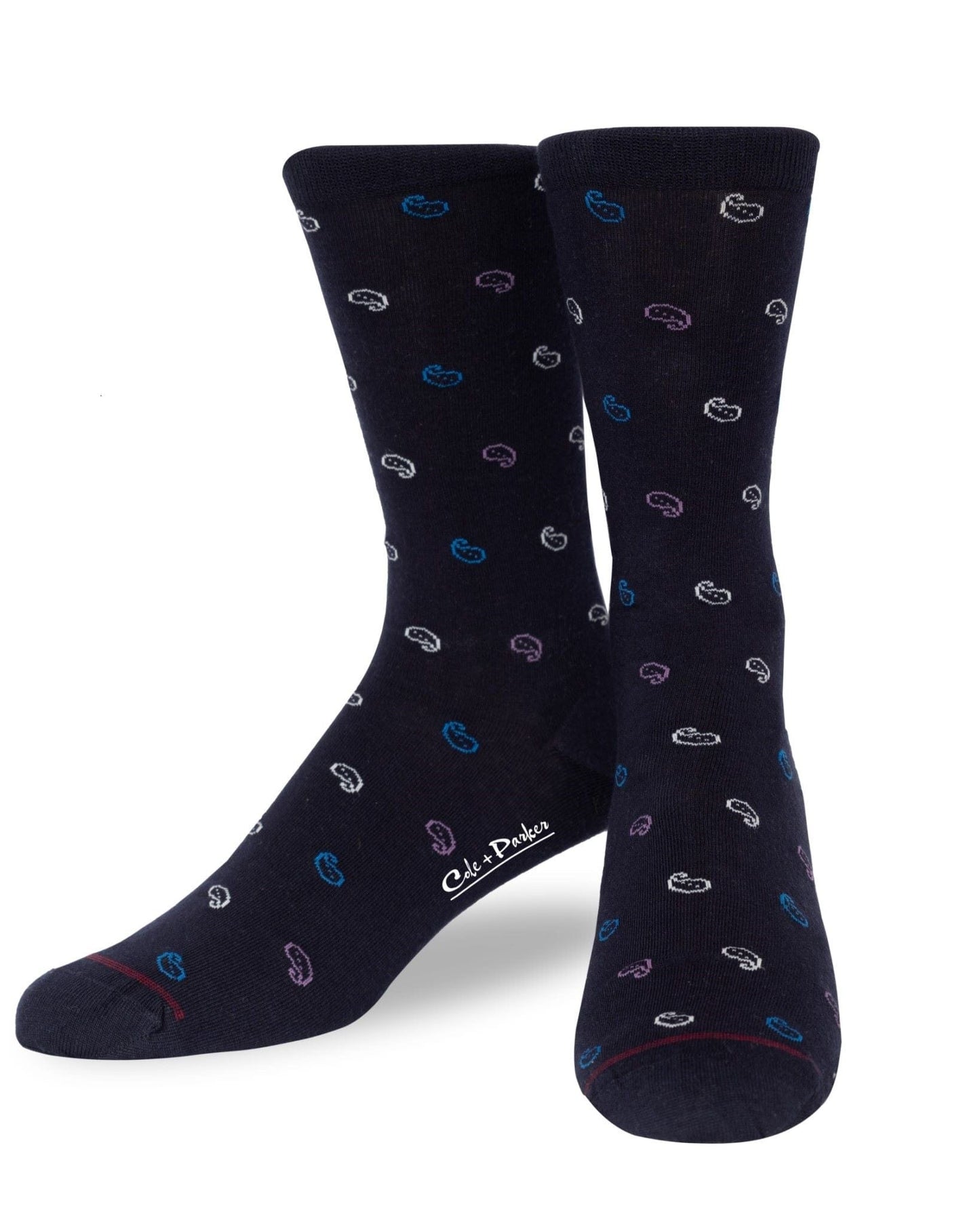 Cole & Parker Mens Navy Paisley Dress Crew Socks at The Abbey Collection (Copy)