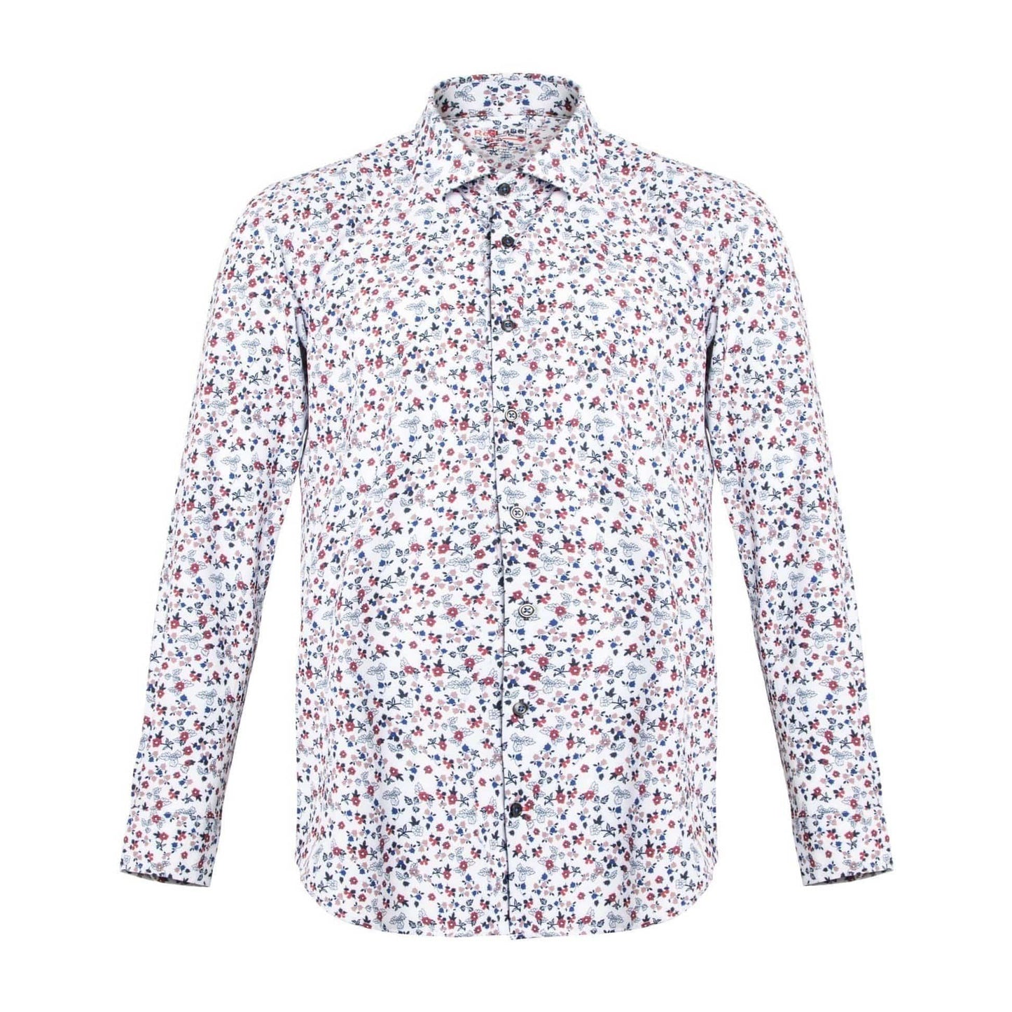 Leo Chevalier Design Flower Print Voyage Performance Fitted Long Sleeve Shirts Leo Chevalier