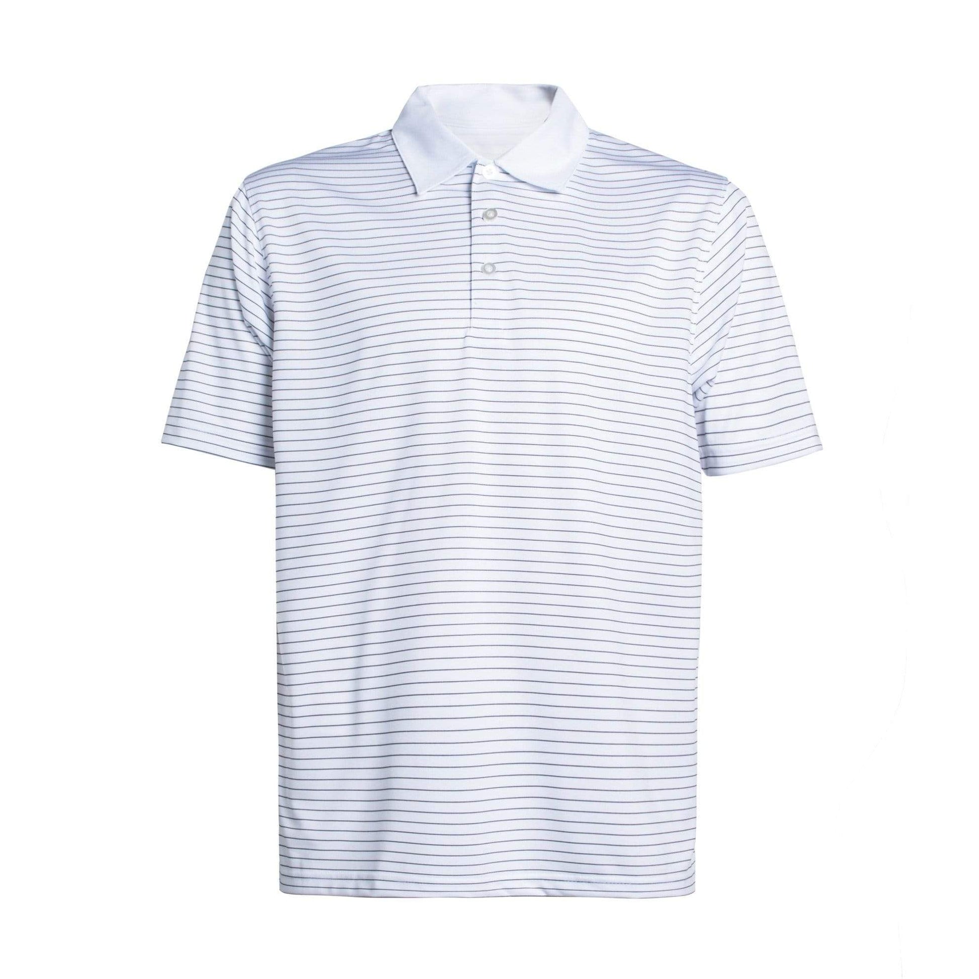 Leo Chevalier Design Printed Tech Polo Shirts Available in Blue & White