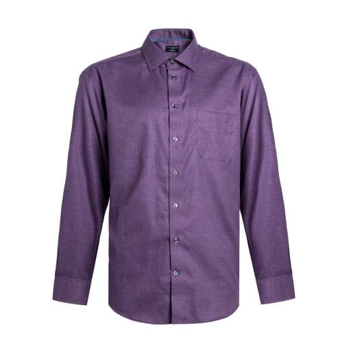 Leo Chevalier Design Purple 100% Cotton Non-Iron Long Sleeve Dress Shirts