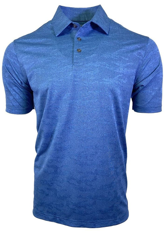 Leo Chevalier Design Blue Mapping Performance Polo Shirts