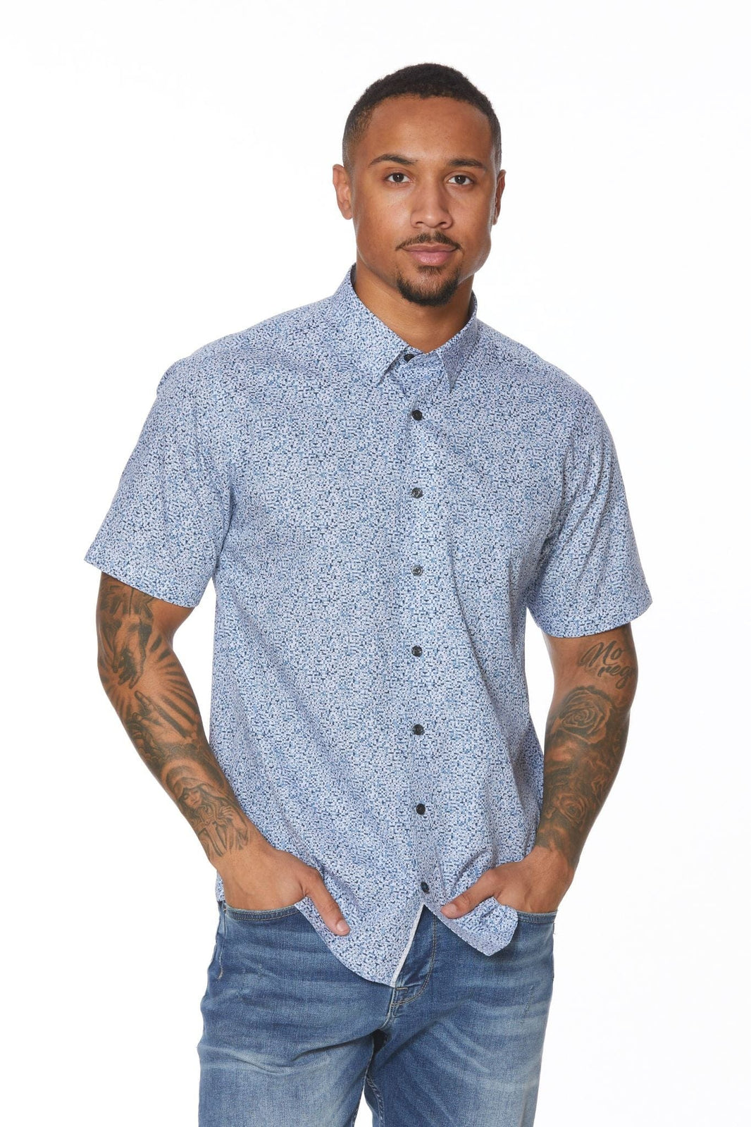 Leo Chevalier Regular Fit Short Sleeve Surfs up Sport SHirt -  624358 9100 main image 0