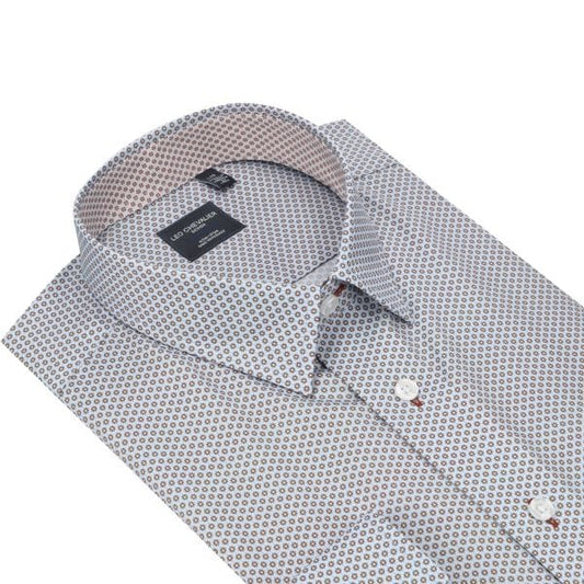 Leo Chevalier Design Fine Square Print Long Sleeve Shirt - Style Refined at The Abbey