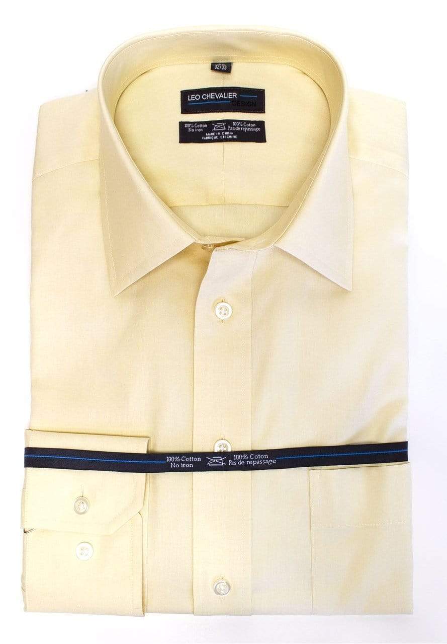 Leo Chevalier Design Mens Contemporary Fit 100% Cotton Non Iron Dress Shirt Available In 6 Colors