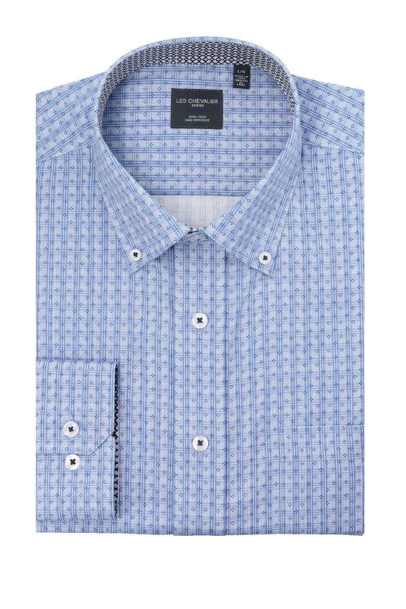 Leo Chevalier Design Leo Chevalier Light Blue Printed Button Down Shirt - Unmatched Elegance