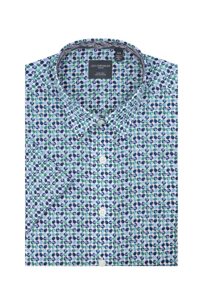 Leo Chevalier Design Mint Short Sleeve Shirt - Button-Down Men's Short Sleeve Shirts