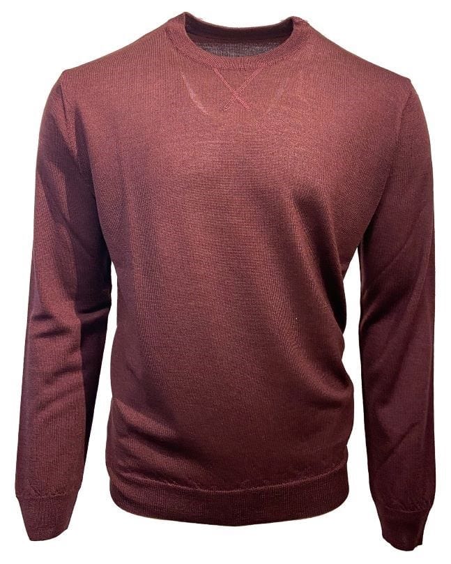 Leo Chevalier Design Elevate Your Style In Our Italian Merino Wool Crewneck Sweaters Available in Black And Wine