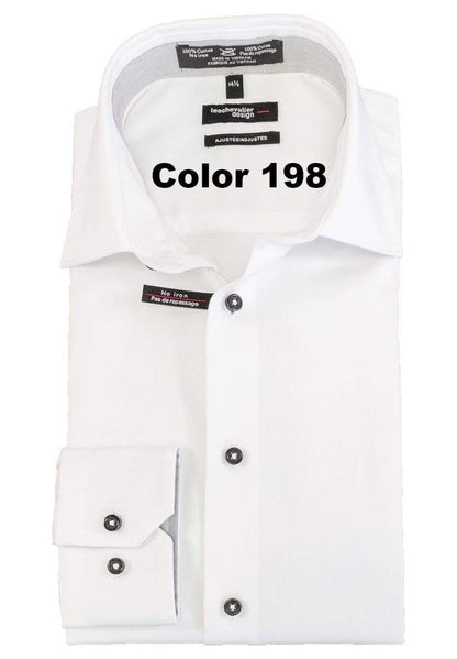 Leo Chevalier Design Upgrade Your Style in our Slim Fit 100% Cotton Non-Iron Dress Shirts Available in 10 Colors