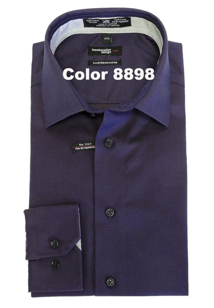 Leo Chevalier Design Upgrade Your Style in our Slim Fit 100% Cotton Non-Iron Dress Shirts Available in 10 Colors