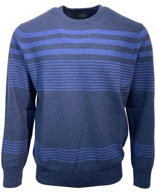 Leo Chevalier Design Leo Chevalier Design Navy Striped Crewneck Sweater - Embrace Timeless Charm with 100% Cotton