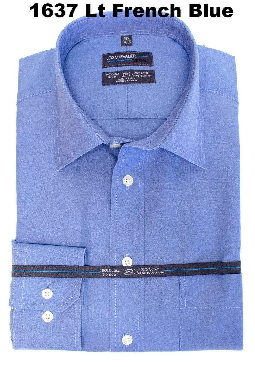 Leo Chevalier Design Mens Tall Contemporary Fit 100% Cotton Non Iron Dress Shirt Available In 6 Colors