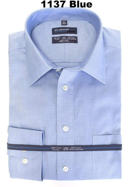 Leo Chevalier Design Mens Tall Contemporary Fit 100% Cotton Non Iron Dress Shirt Available In 6 Colors