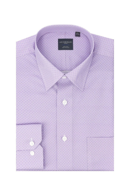 Leo Chevalier Design Mauve Print Men's Regular-Fit Dress Shirt