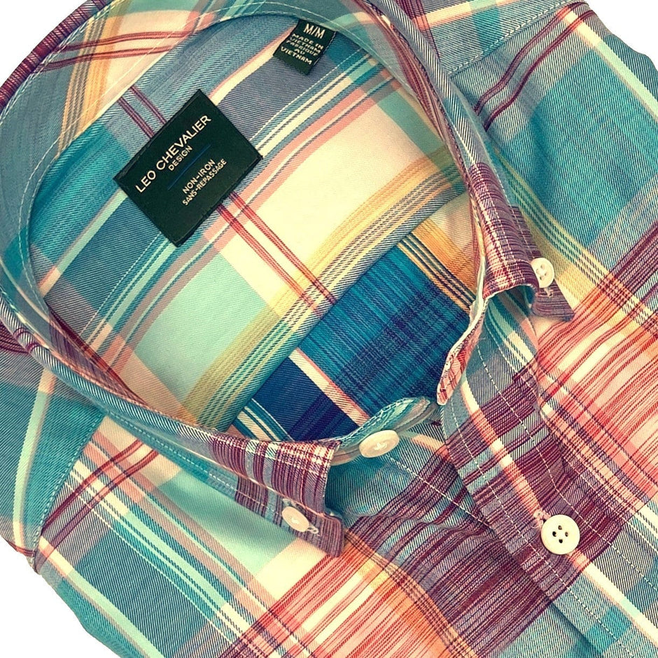 Leo Chevalier Regular Fit Plaid Sport Shirt Short Sleeve - 524382 main image 0