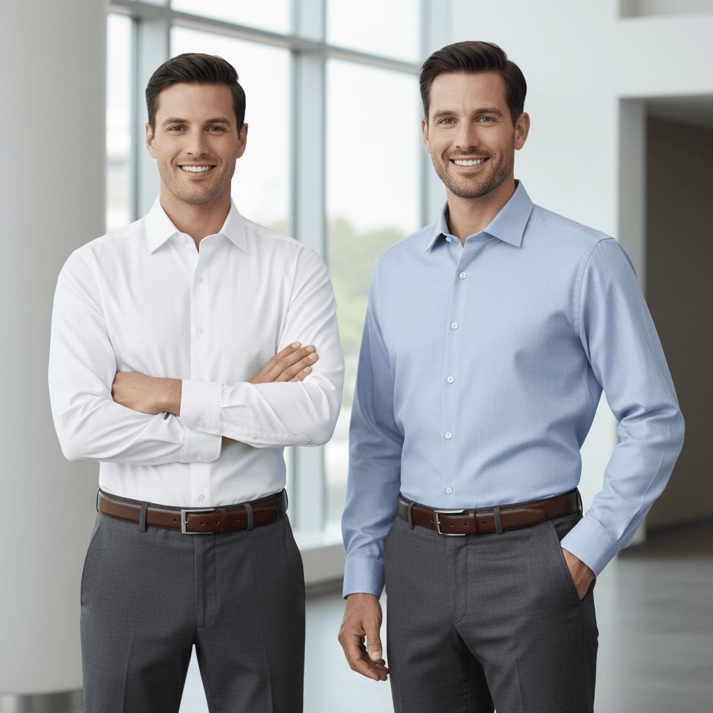 Leo Chevalier Design Men's Slim Fit Dress Shirts: Modern Elegance Redefined Available In 2 Colors