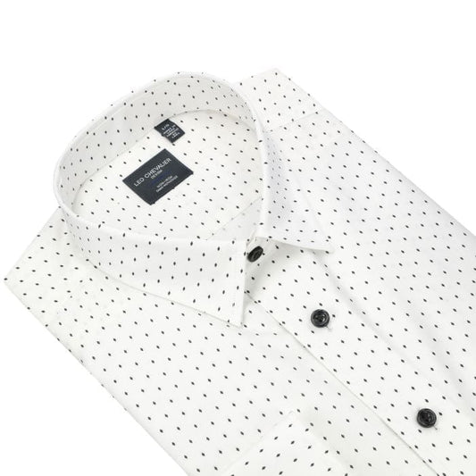 Leo Chevalier Design 100% Cotton Long Sleeve Small Black Print on White - Contemporary Elegance