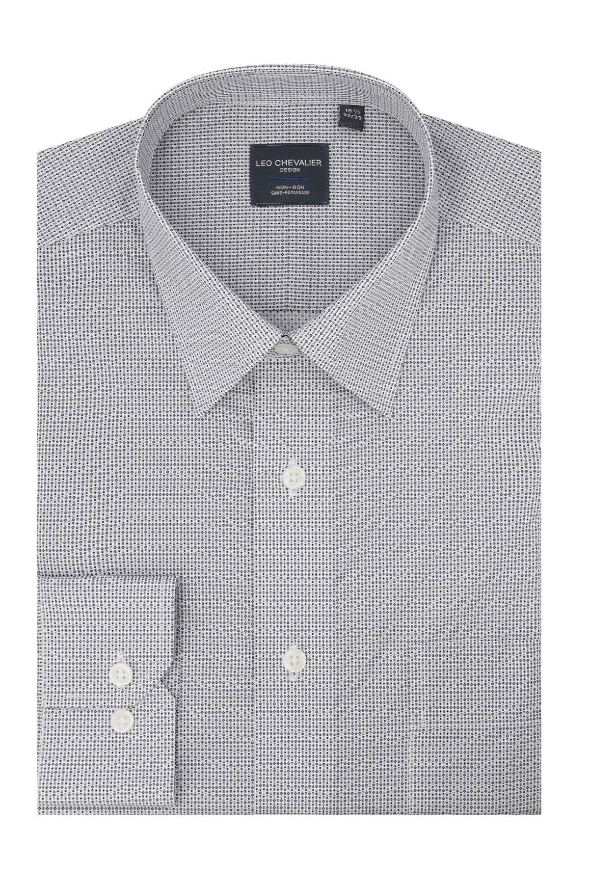 Leo Chevalier Design Men's Regular-Fit Blue Print Business Shirts