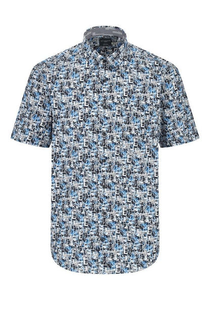 Leo Chevalier Design Multi-Stone Print Short Sleeve Shirt - Men's Button-Down Short-Sleeve