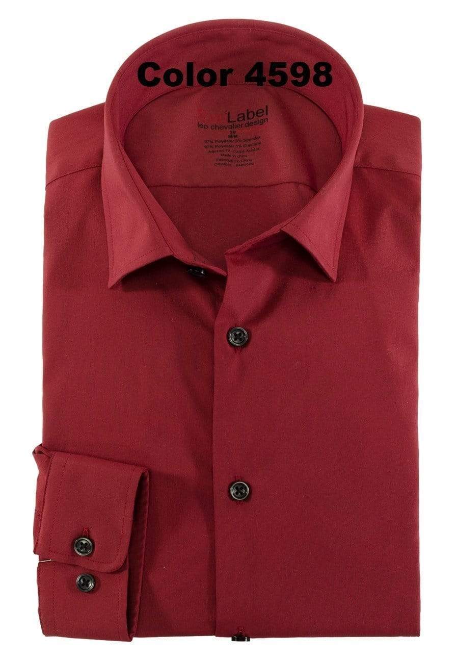 Leo Chevalier Design Tall Voyage Performance Fitted Solid Colour Dress Shirt Available in 4 Colors