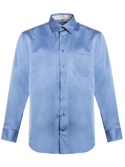 Leo Chevalier Design Mens 100% Cotton Non Iron Contemporary Fit Dress Shirts Contrasting Buttons and Trims Available in 6 More Colors