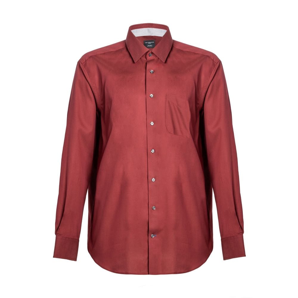 Leo Chevalier Design Mens 100% Cotton Non Iron Contemporary Fit Dress Shirts Contrasting Buttons and Trims Available in 6 Colors