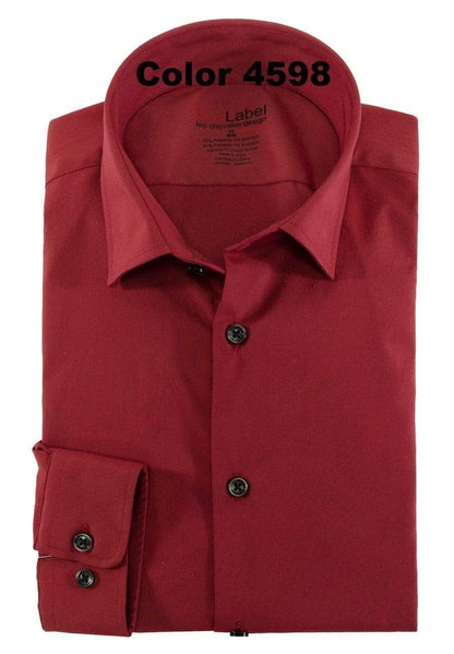 Leo Chevalier Design Voyage Fitted Solid Color Long Sleeve Shirts Available In 4 Colors