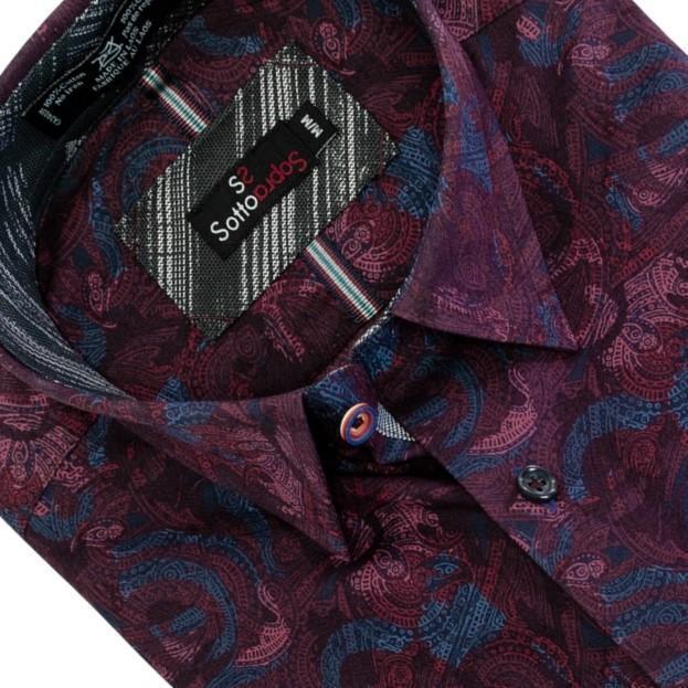Sotto Sopra-L Sale Sotto Sopra Non Iron Print Sport Shirt Hidden Button-Down Collar