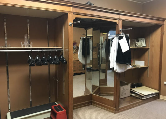 The Abbey Collection Cabinit 14' 6" X 7' 10" Full-length threeway mirror C/W Light Circa 1920 by Kent-McClain