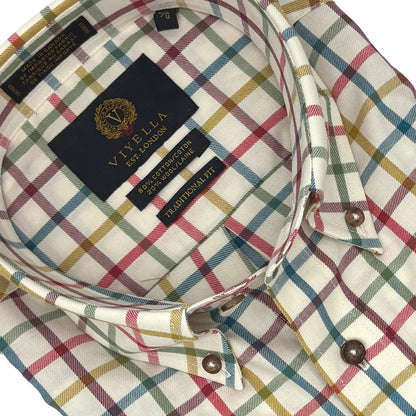 Viyella Bright Multi Gingham Men's Casual Long Sleeve Button-Down Shirt