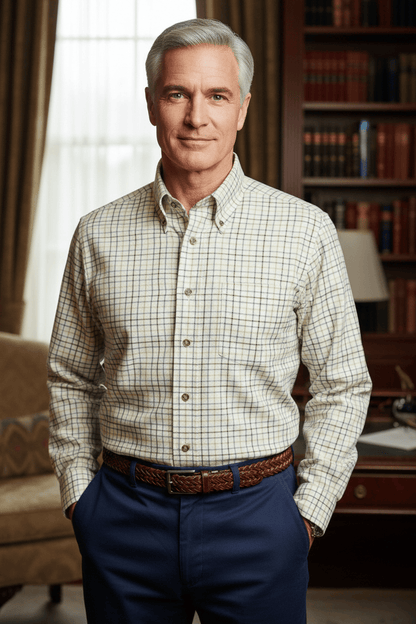 Viyella Canadian Made Brown Button-Down Collar Sport Shirts