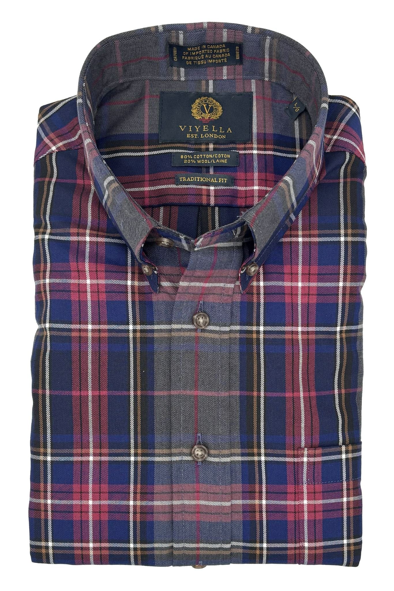 Viyella Charcoal Plaid Long Sleeve Men's Button-Down – Sophisticated Style