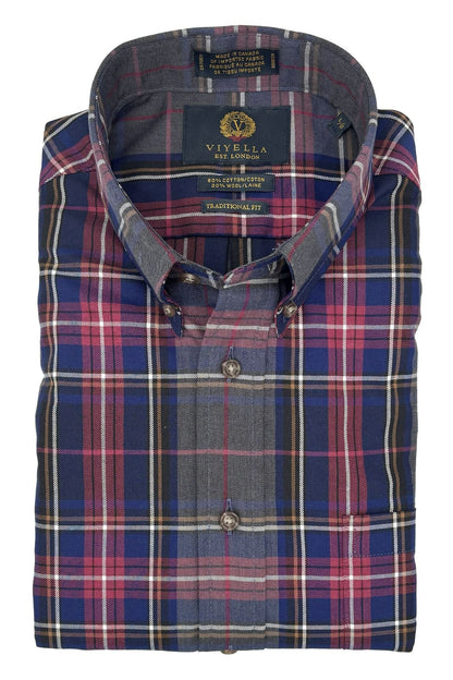 Viyella Charcoal Plaid Long Sleeve Men's Button-Down – Sophisticated Style