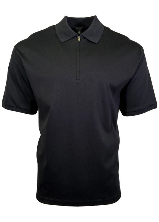 Viyella Black Pima Cotton Polo Shirts for Men