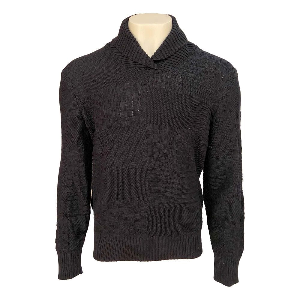 Viyella Elevate Your Style with this Navy Blue 100% Cotton Shawl Neck Sweaters: Comfortable and Trendy