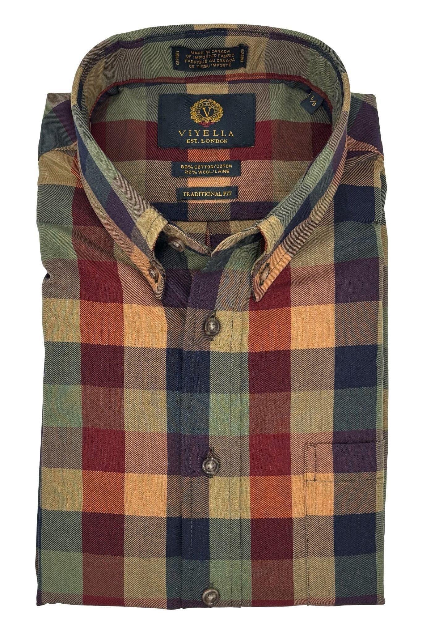 Viyella Dark Multi-Color Long Sleeve Men's Button-Down – Stylish & Versatile