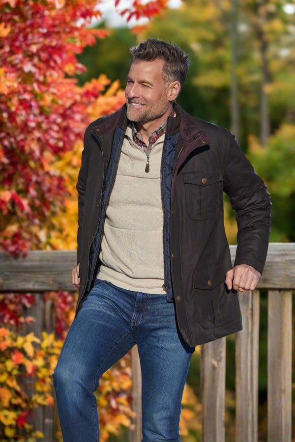 Experience Timeless Viyella Style of Made In Canada Wax Cotton Coat