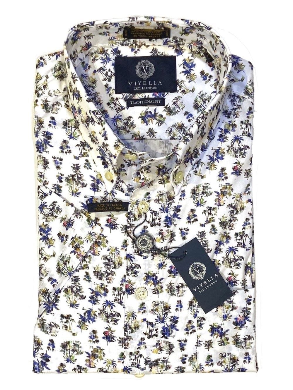 Viyella Discover Timeless Style with These Men's Print Cotton Short Sleeve Shirts - Made in Canada!