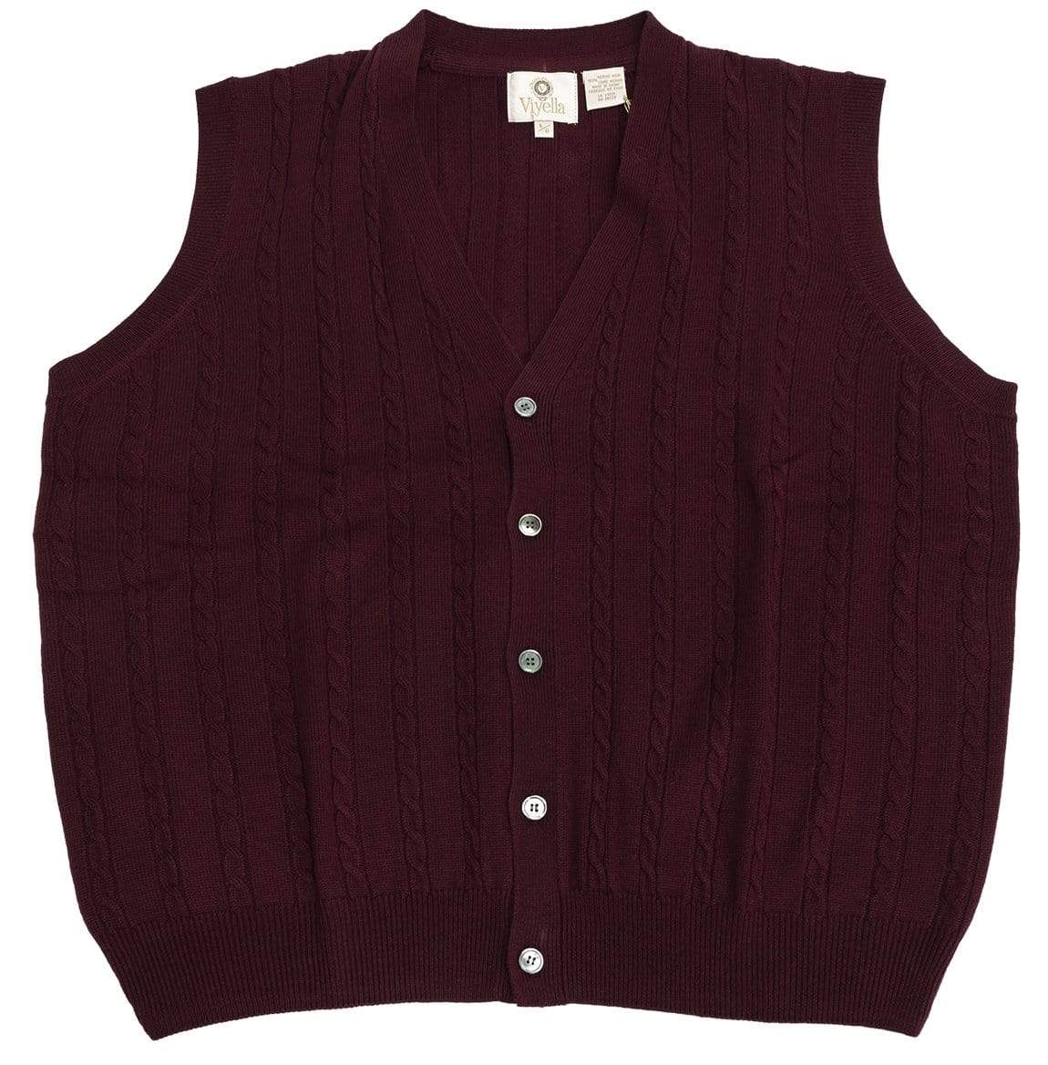 Viyella-L Sale Viyella Extra Fine Merino Wool Knit 5 Button Sweater Vest 5-Colors