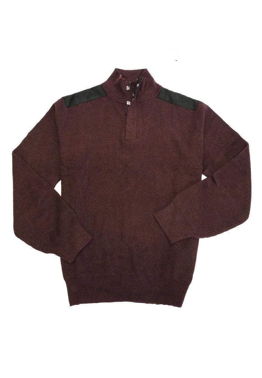 Viyella-L Sale Mens Viyella Long Sleeve 1/4 Hidden Zip Mock Neck Sweater