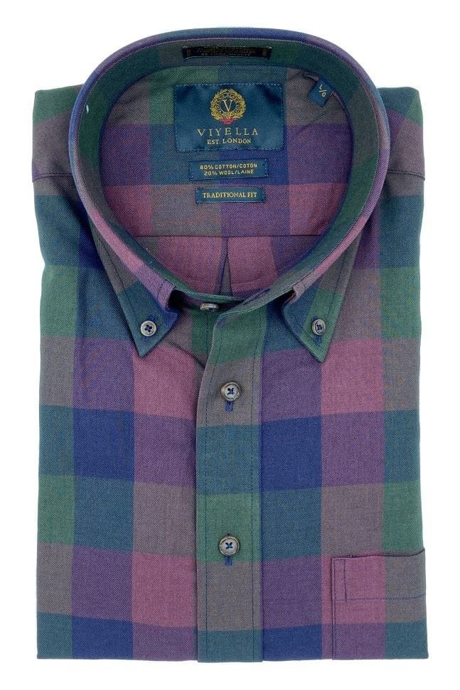 Viyella Add a Touch of Class to Your Outfit with our Multi Green Plaid Long Sleeve Button Down Shirts - Made In Canada!