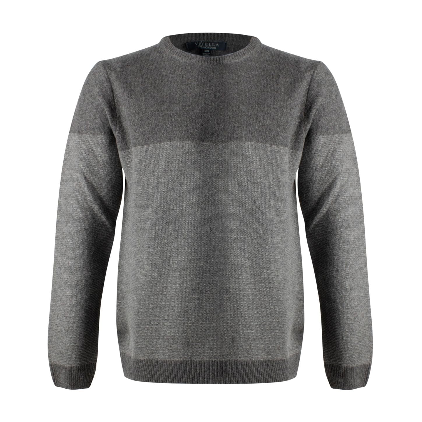Viyella Discover Classic Style of these Grey 100% Cotton Tonal Crewneck: Crafted with Excellence in Italy