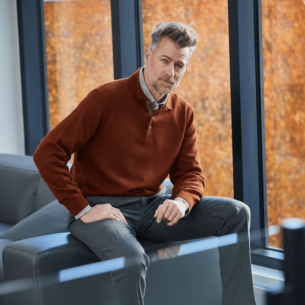 Viyella Luxury Mens Sweaters - Polo Collared Knit for Timeless Comfort