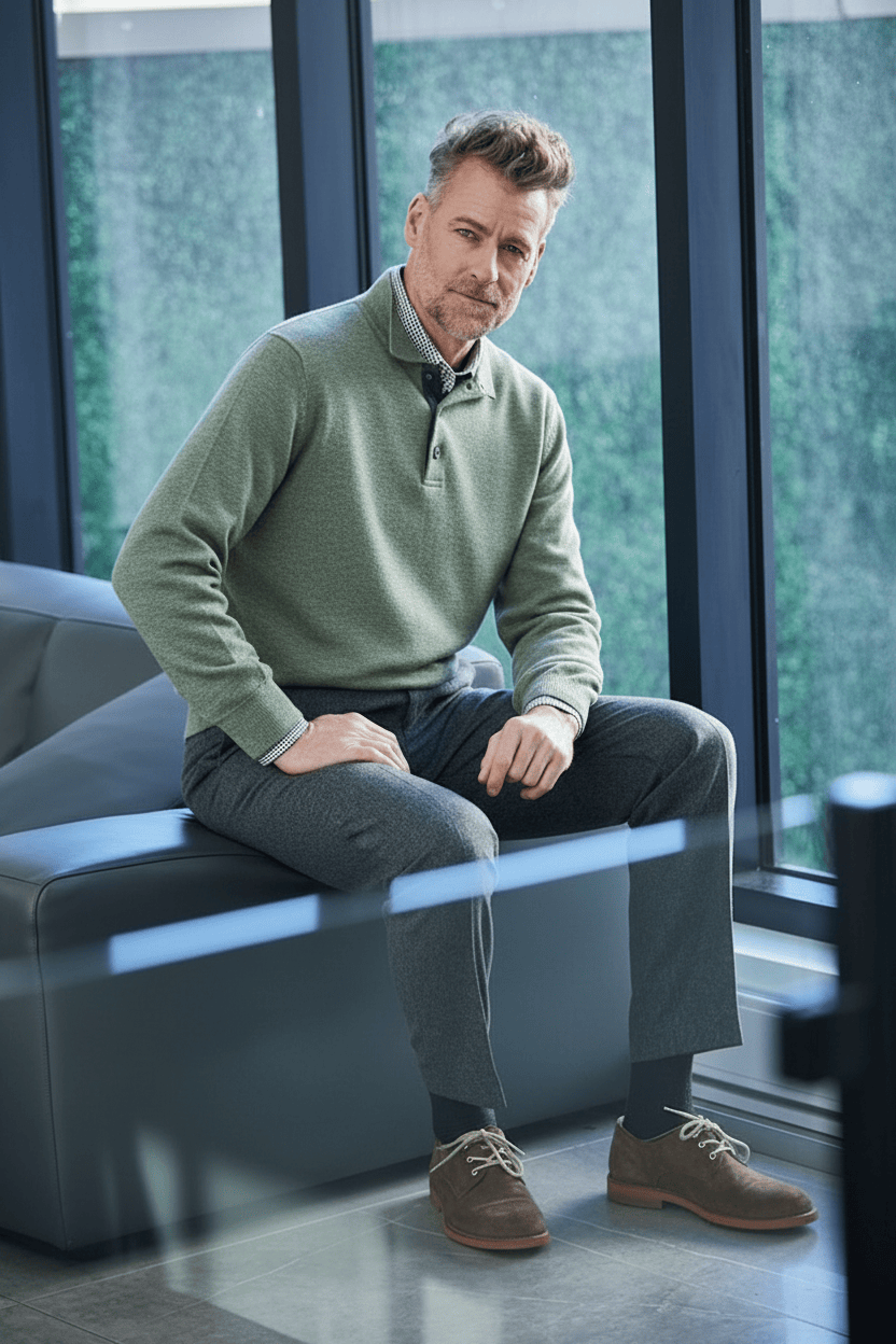 Viyella Luxury Mens Sweaters - Polo Collared Knit for Timeless Comfort