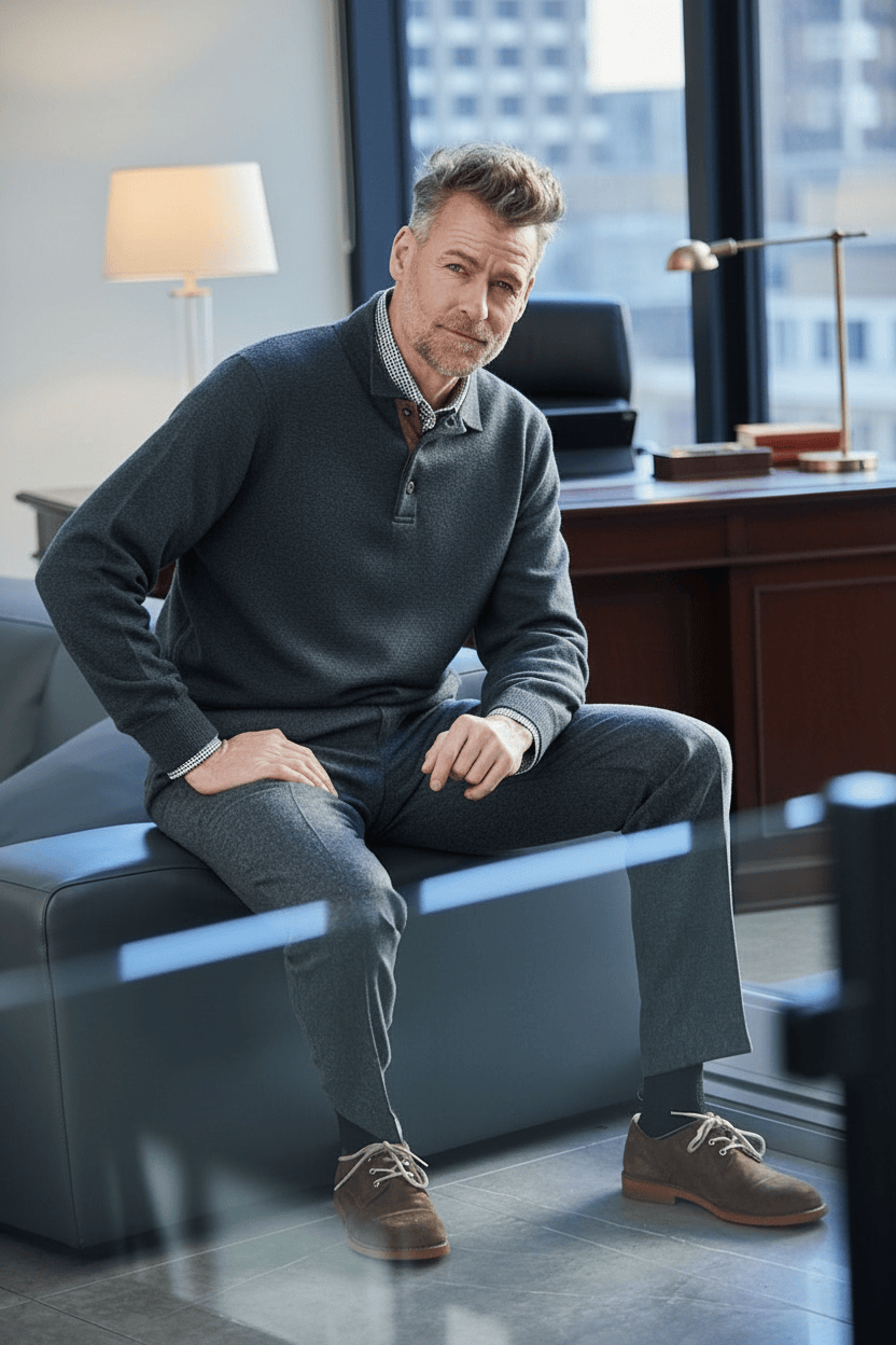 Viyella Luxury Mens Sweaters - Polo Collared Knit for Timeless Comfort