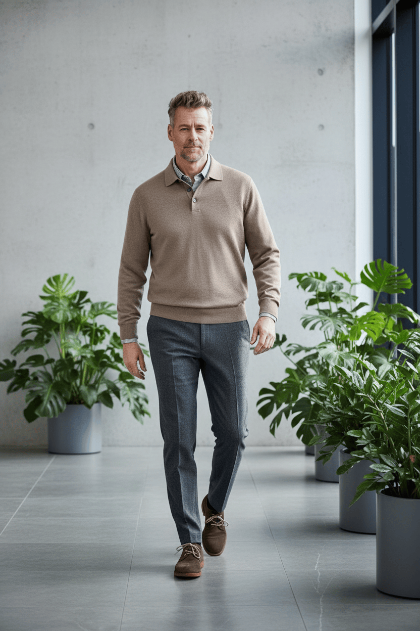 Viyella Luxury Mens Sweaters - Polo Collared Knit for Timeless Comfort