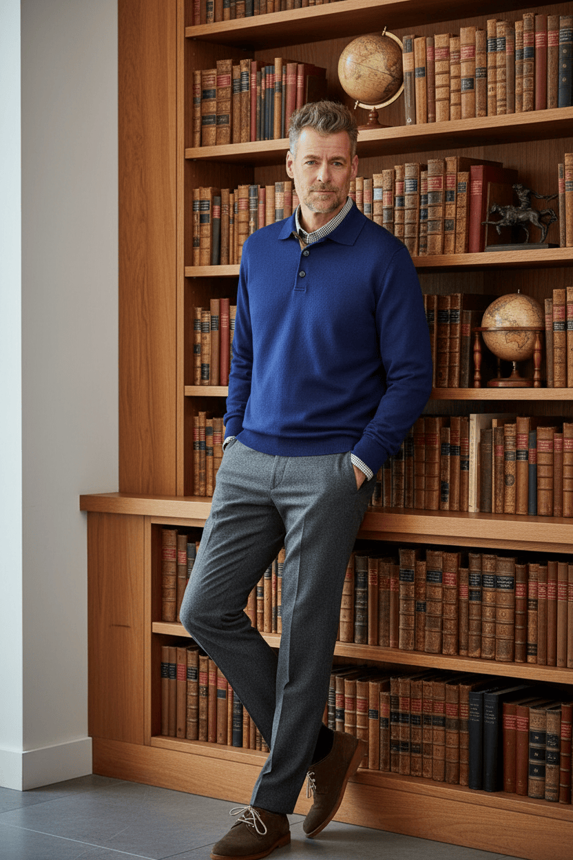 Viyella Luxury Mens Sweaters - Polo Collared Knit for Timeless Comfort