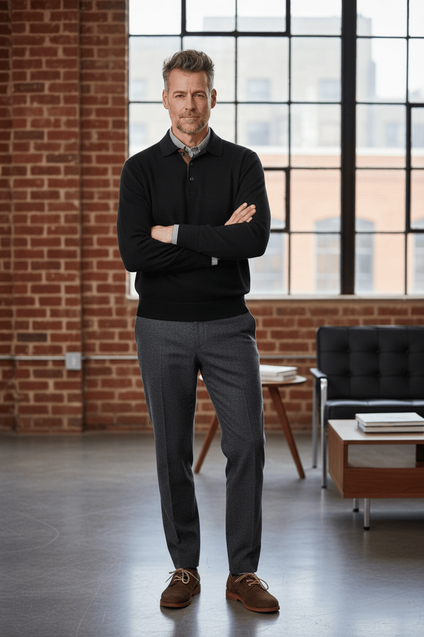 Viyella Luxury Mens Sweaters - Polo Collared Knit for Timeless Comfort